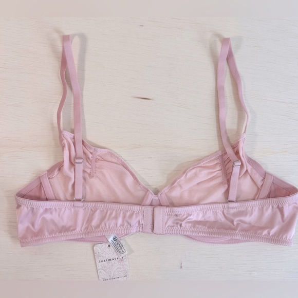 Free People Intimately Mesh & Satin Trim Blush Pink Underwire Bra size L - Picture 2 of 6